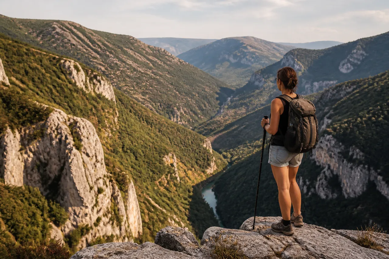 Vue du GR91 sur la gorge du Toulourenc