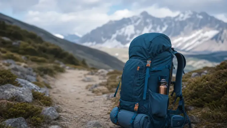 Sac isotherme randonnée sur un sentier de montagne